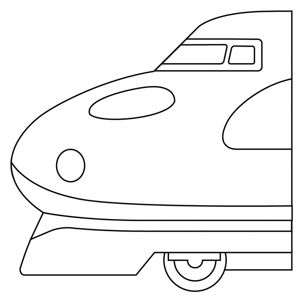 Bullet Train Emoji coloring page image