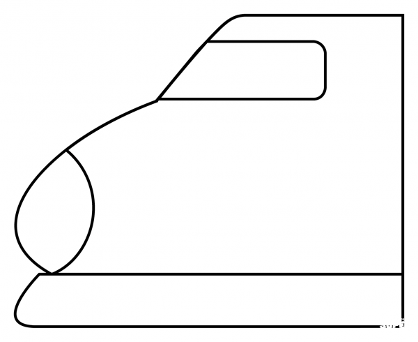 Bullet Train Emoji coloring page image