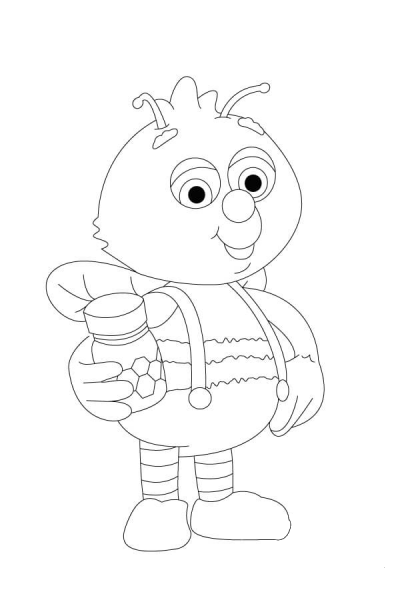 Bumble Shares a Jar of Honey with You coloring page image