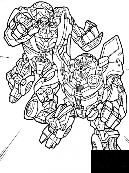 Bumblebee And Jazz  coloring page image