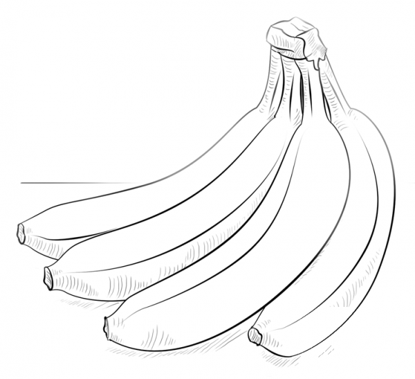 Bunch of Bananas coloring page image