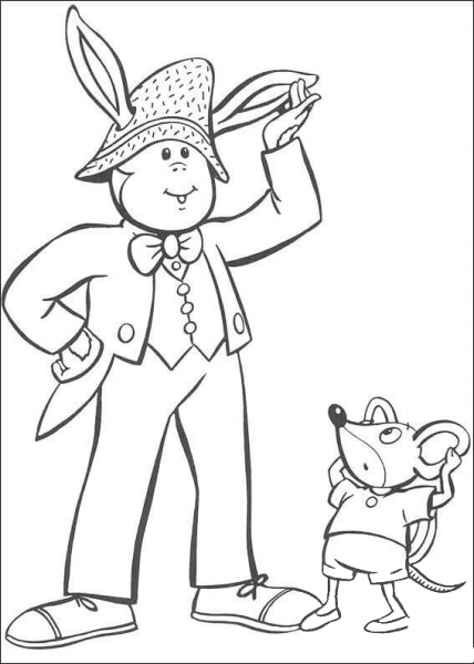 Bunkey and clockwork mouse coloring page image