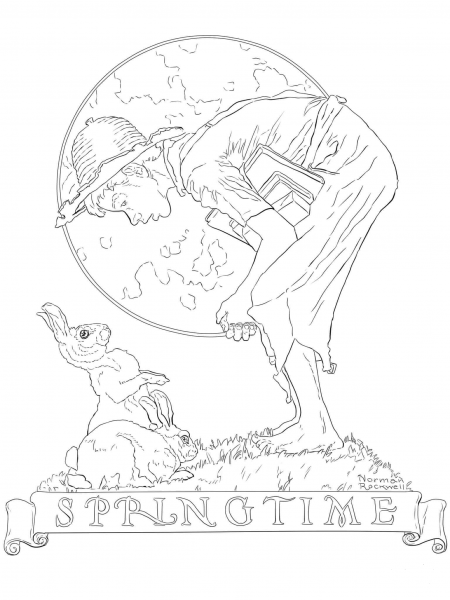 Bunny Boy by Norman Rockwell coloring page image