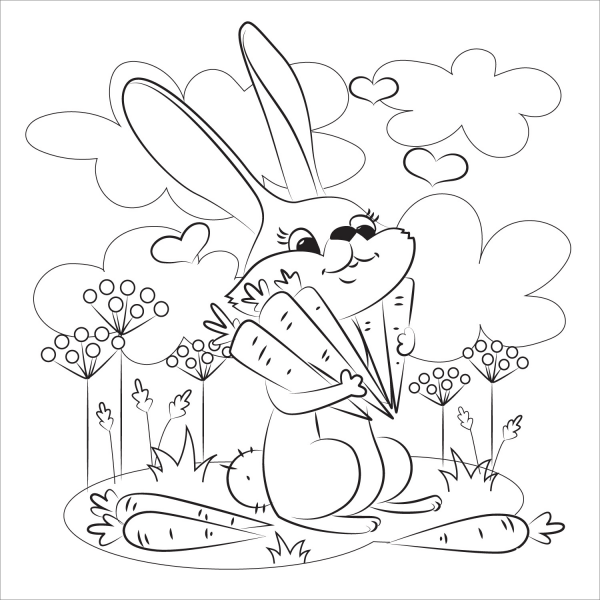 Bunny coloring page image