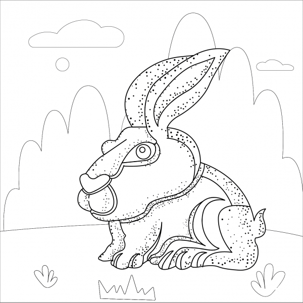 Bunny coloring page image
