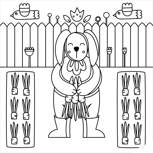 Bunny coloring page image