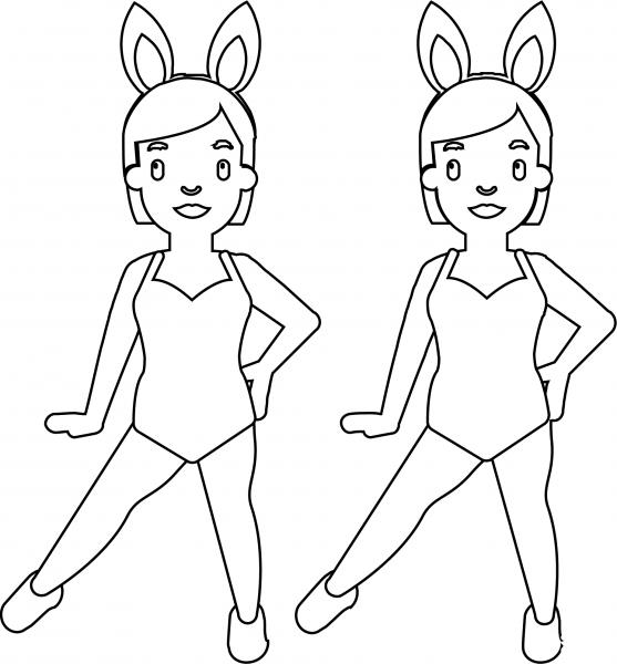 Bunny Ears Emoji coloring page image