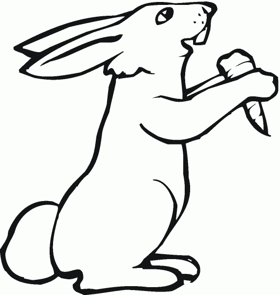 Bunny Eating Carrot coloring page image