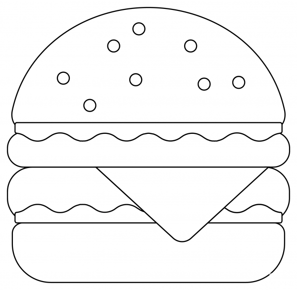 Burger coloring page image