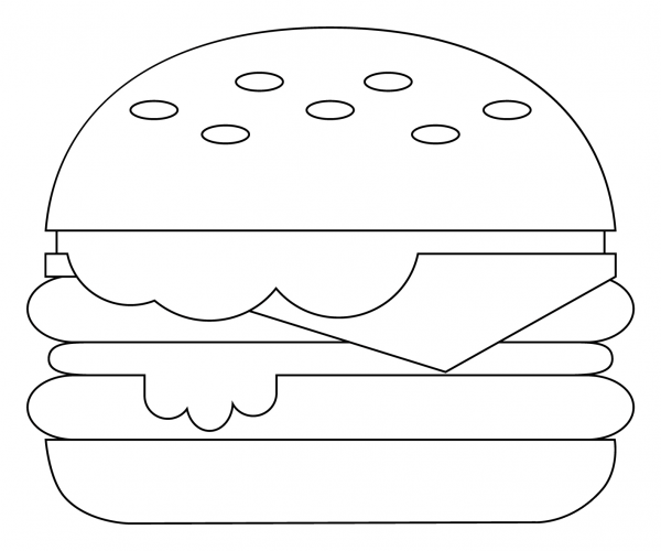 Burger coloring page image