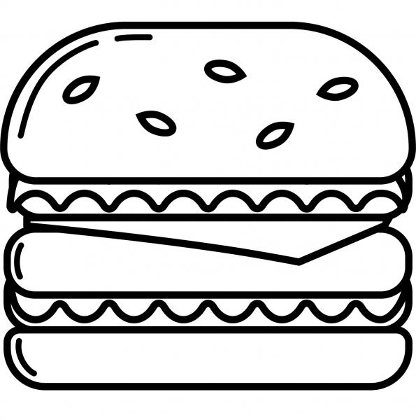 Burger coloring page image