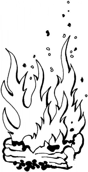 Burning Logs  coloring page image