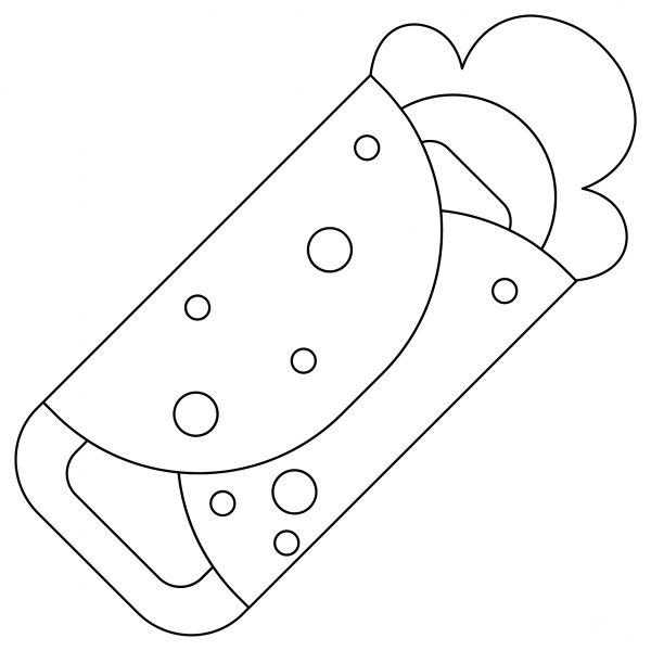 Burrito coloring page image