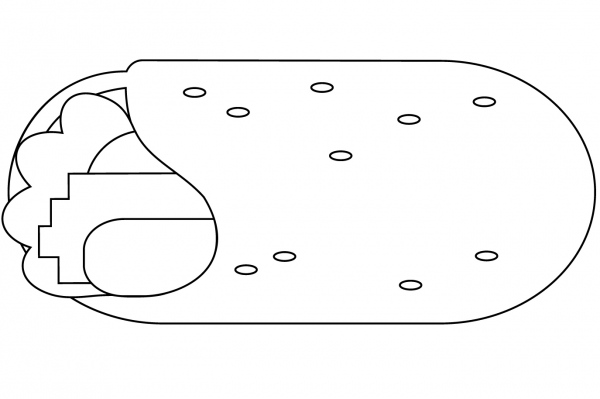 Burrito coloring page image