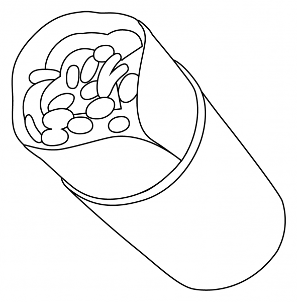 Burrito Emoji coloring page image