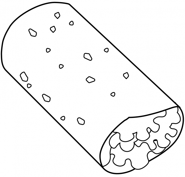 Burrito Emoji coloring page image