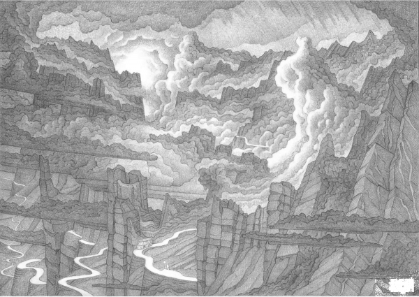 Bus and Clouds coloring page image