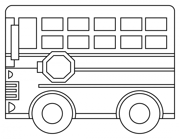 Bus coloring page image