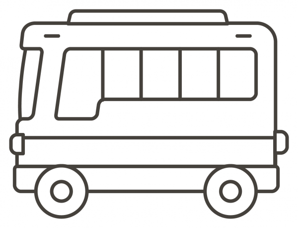 Bus coloring page image
