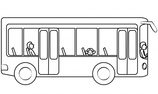 Bus coloring page image