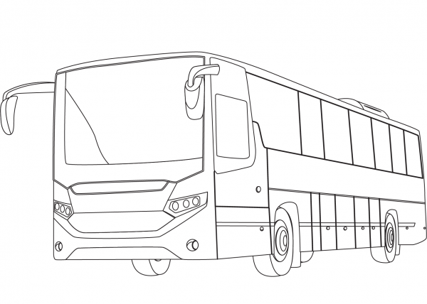 Bus coloring page image