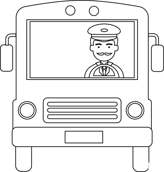 Bus Driver coloring page image