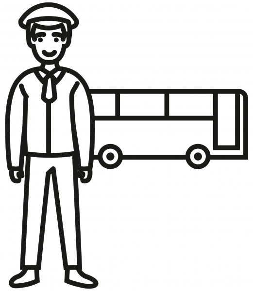 Bus Driver coloring page image