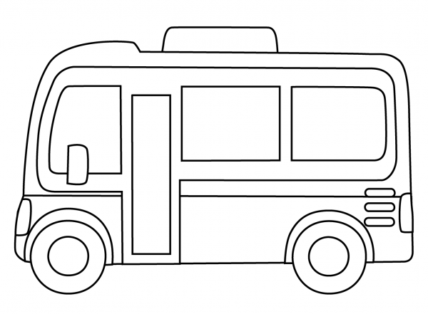 Bus Emoji coloring page image
