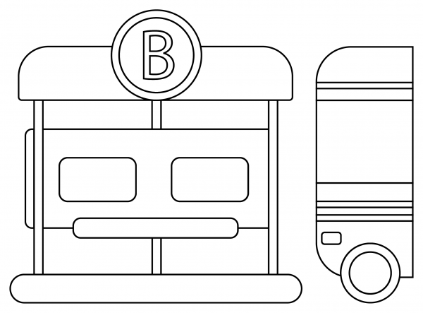 Bus Stop coloring page image