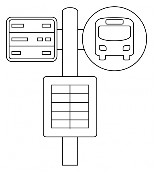 Bus Stop Emoji coloring page image