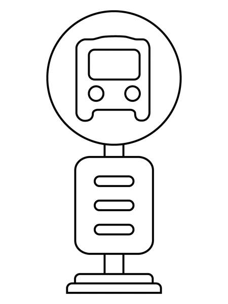 Bus Stop Emoji coloring page image