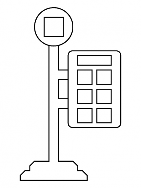 Bus Stop Emoji coloring page image