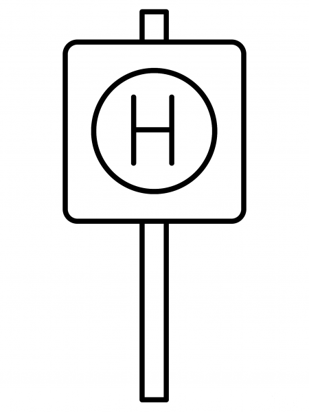 Bus Stop Emoji coloring page image