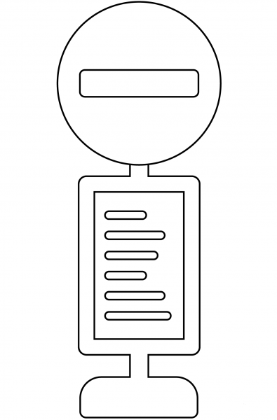 Bus Stop Emoji coloring page image
