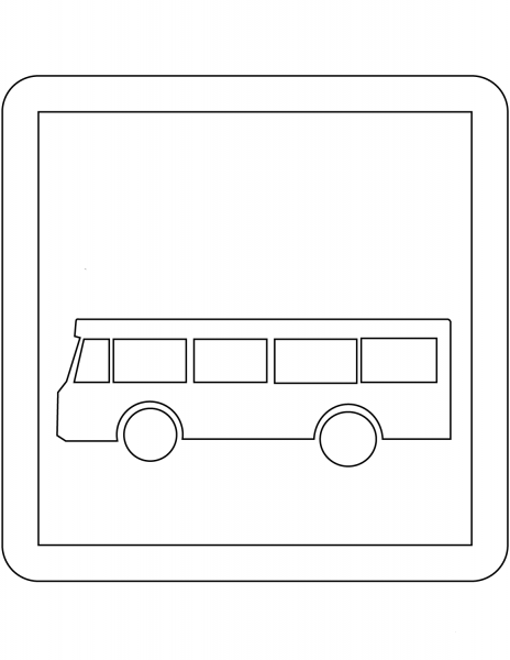 “Bus Stop” Sign in France coloring page image