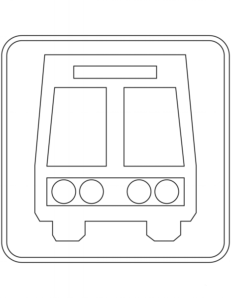 “Bus Stop” Sign in Mexico coloring page image