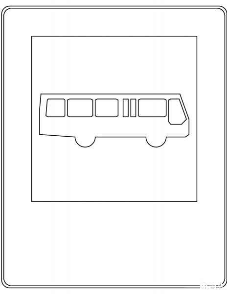“Bus Stop” Sign in Poland coloring page image