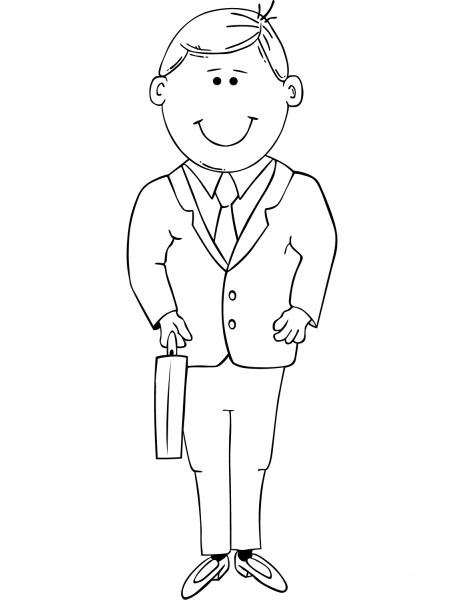 Business Man coloring page image