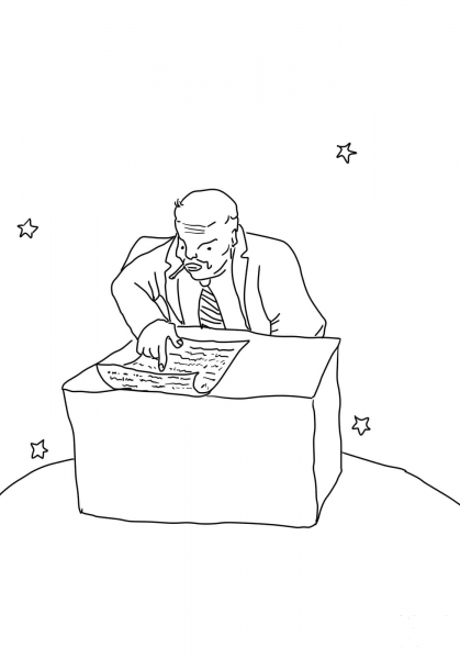 Businessman from Little Prince coloring page image