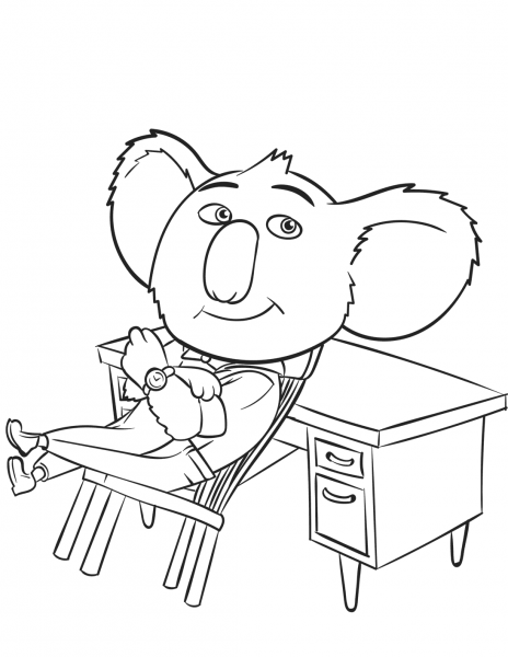 Buster from Sing Movie coloring page image