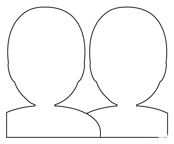 Busts in Silhouette Emoji coloring page image