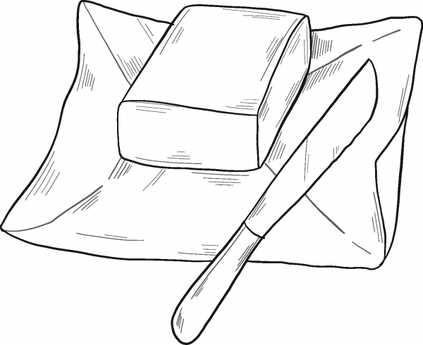 Butter and Knife coloring page image