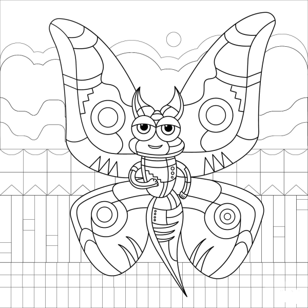 Butterfly coloring page image