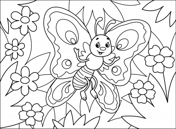 Butterfly coloring page image