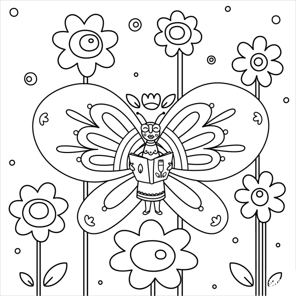 Butterfly coloring page image
