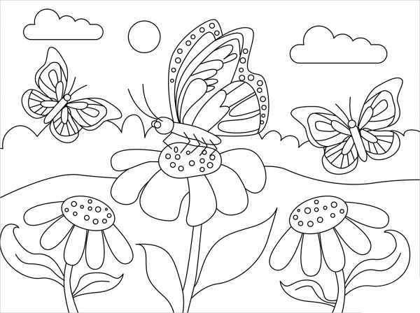 Butterfly coloring page image