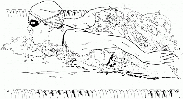 Butterfly Swimming Style coloring page image