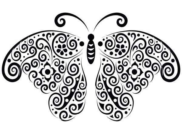 Butterfly Tattoo coloring page image
