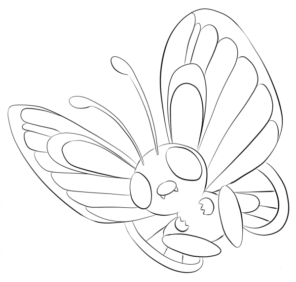 Butterfree coloring page image