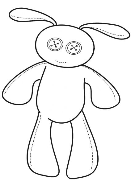 Button-eyed Bunny coloring page image